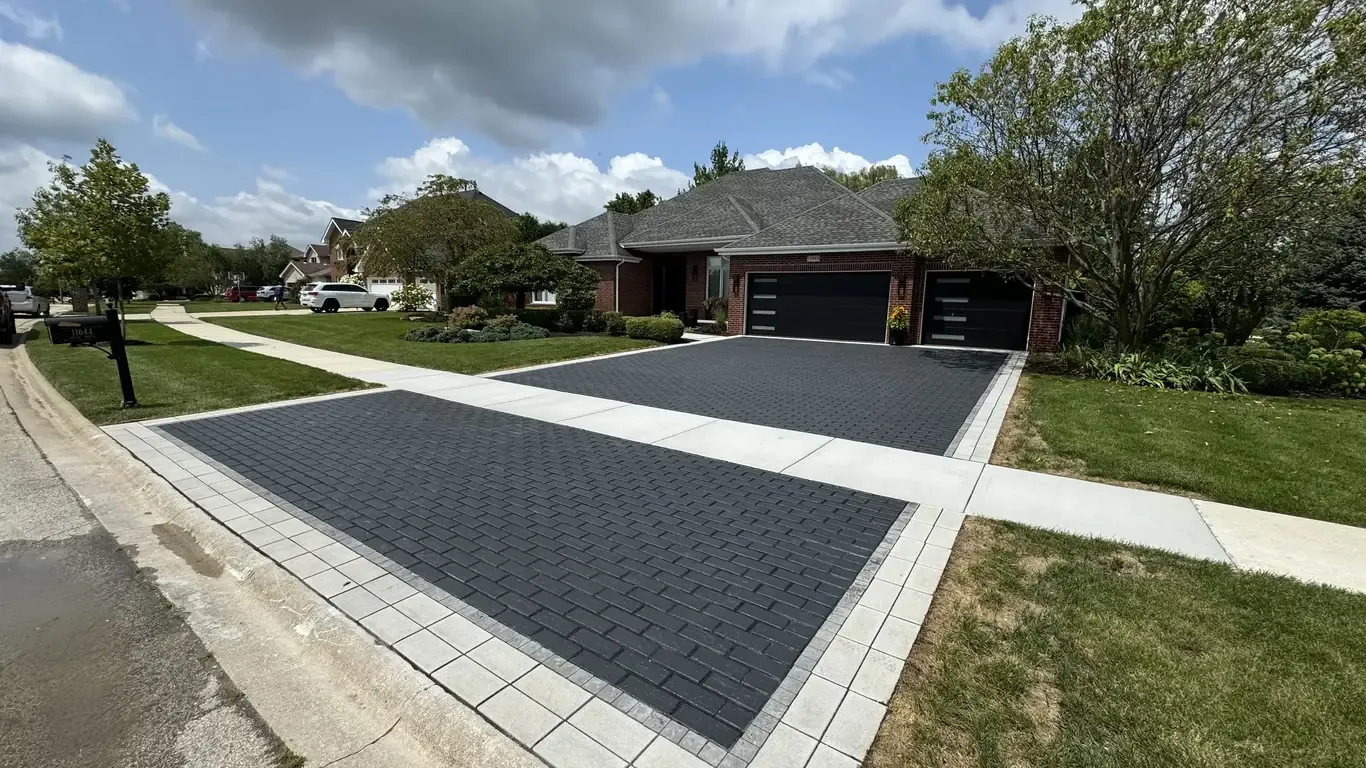 Paver Driveways project in Frankfort by Rodak Landscaping