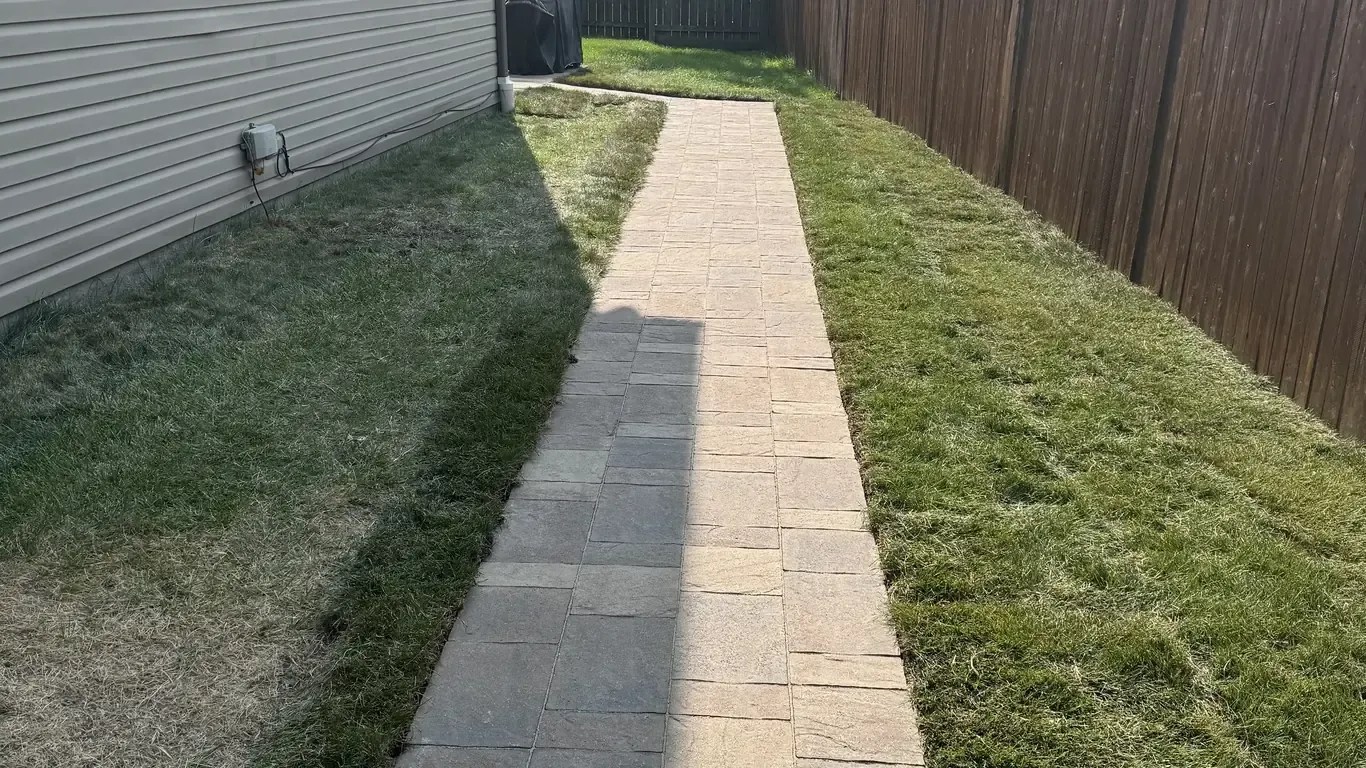 Frankfort Tiered Retaining Wall with Paver Walkway, retaining walls in Frankfort by Rodak Landscaping