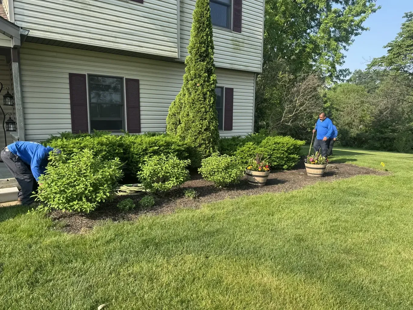 Before: Frankfort Stone Wall & Above-Ground Pool Surround by Rodak Landscaping