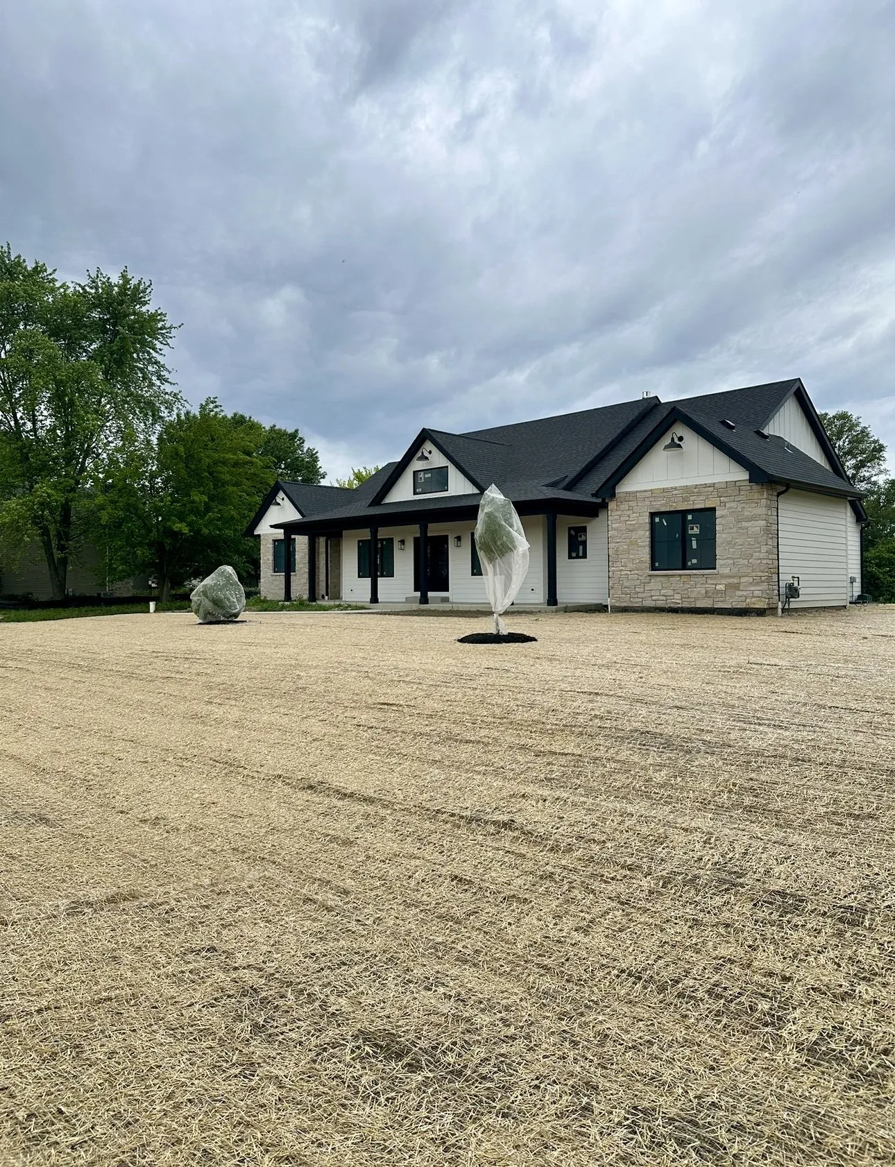 Finished drainage and grading work on a residential yard by Rodak Landscaping