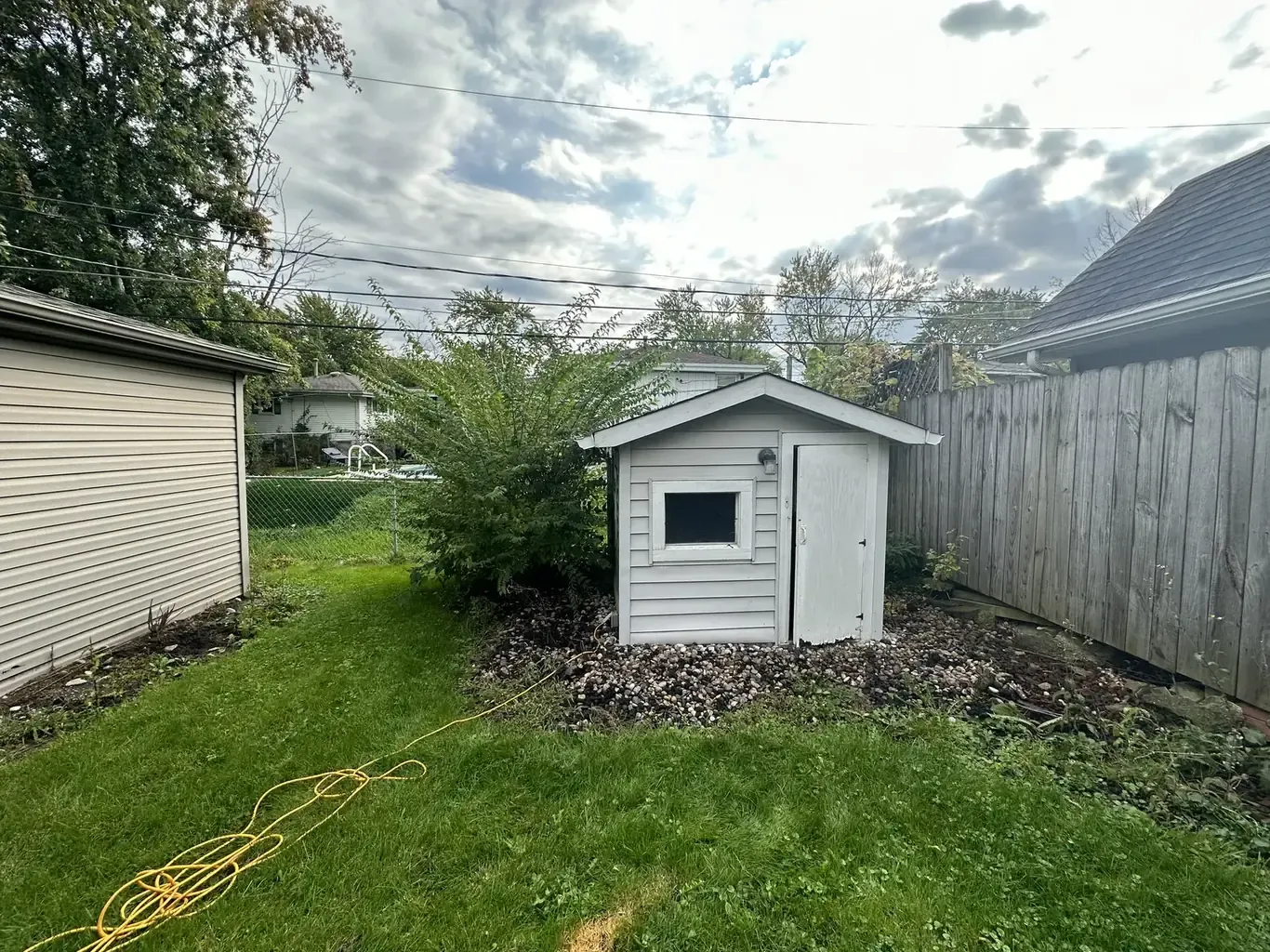 Before: Lemont Backyard Sod & Privacy Hedge Installation by Rodak Landscaping