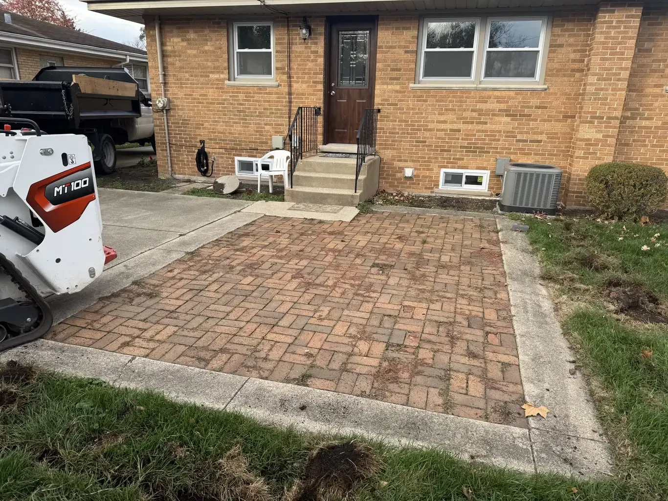 Paver Patios in Lemont before Rodak Landscaping started: Lemont Backyard Paver Patio Installation