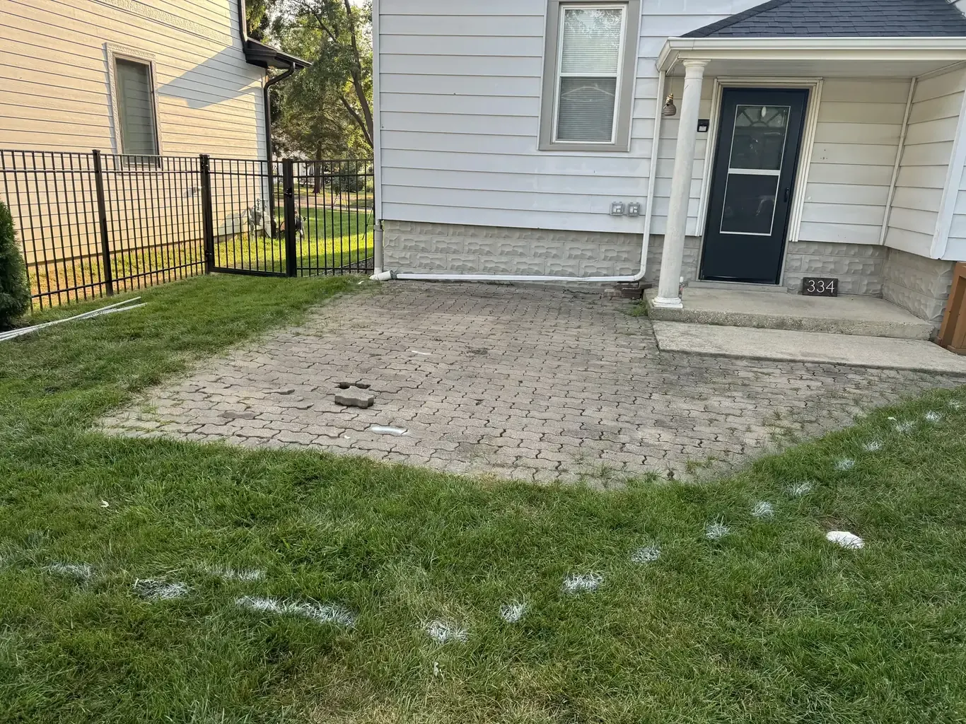 Before: Lockport Backyard Paver Patio by Rodak Landscaping
