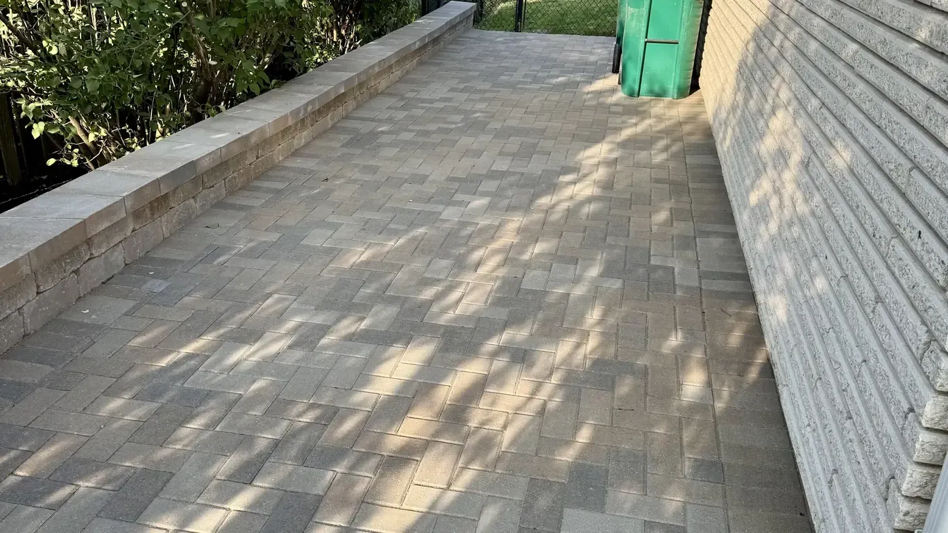 Paver Walkways project in Lockport by Rodak Landscaping