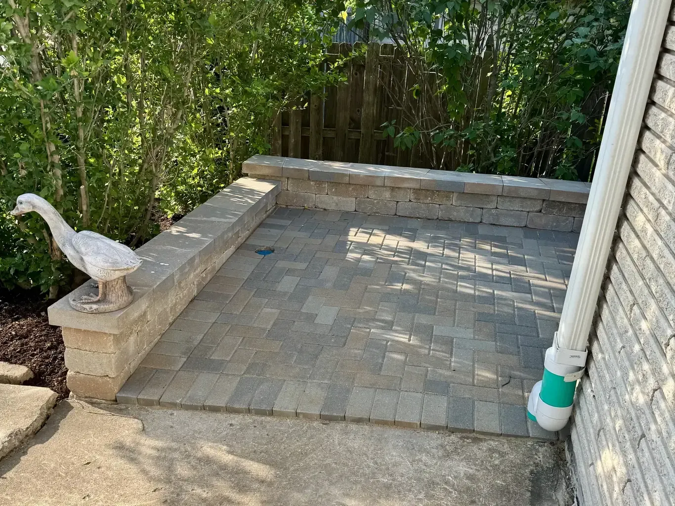 After: Lockport Side Walkway & Retaining Wall Rebuild by Rodak Landscaping