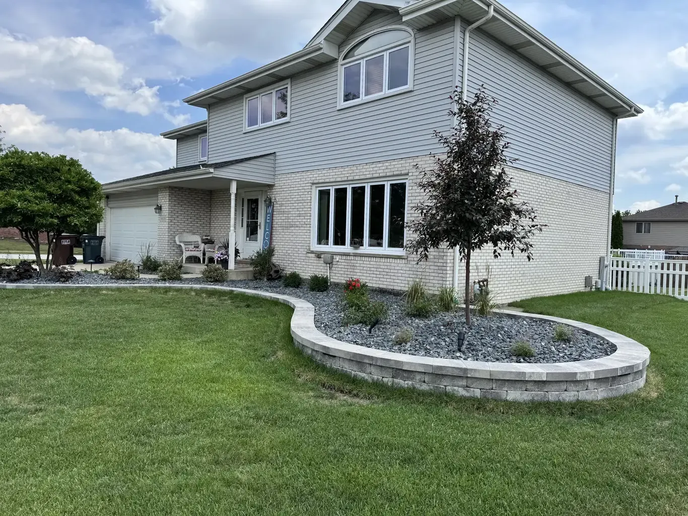 After: Mokena Modern Front Yard Landscape Design by Rodak Landscaping