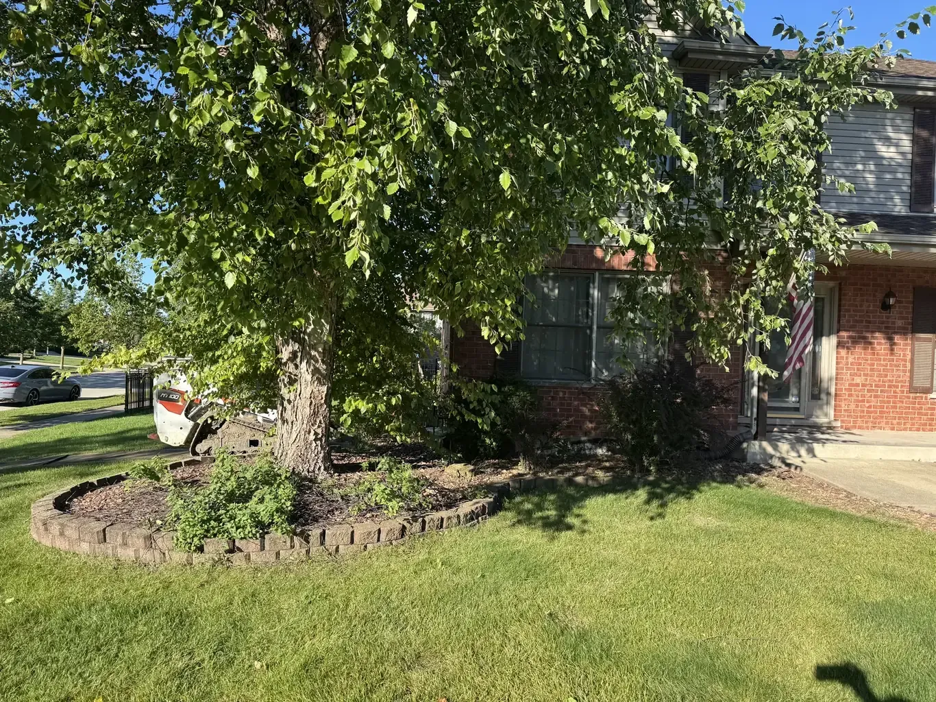 Before: Mokena Front Yard Refresh with Paver Edging by Rodak Landscaping