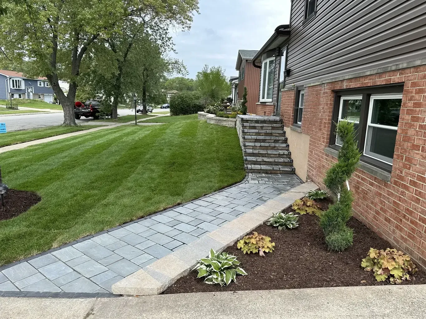After: Oak Forest Front Yard Transformation by Rodak Landscaping