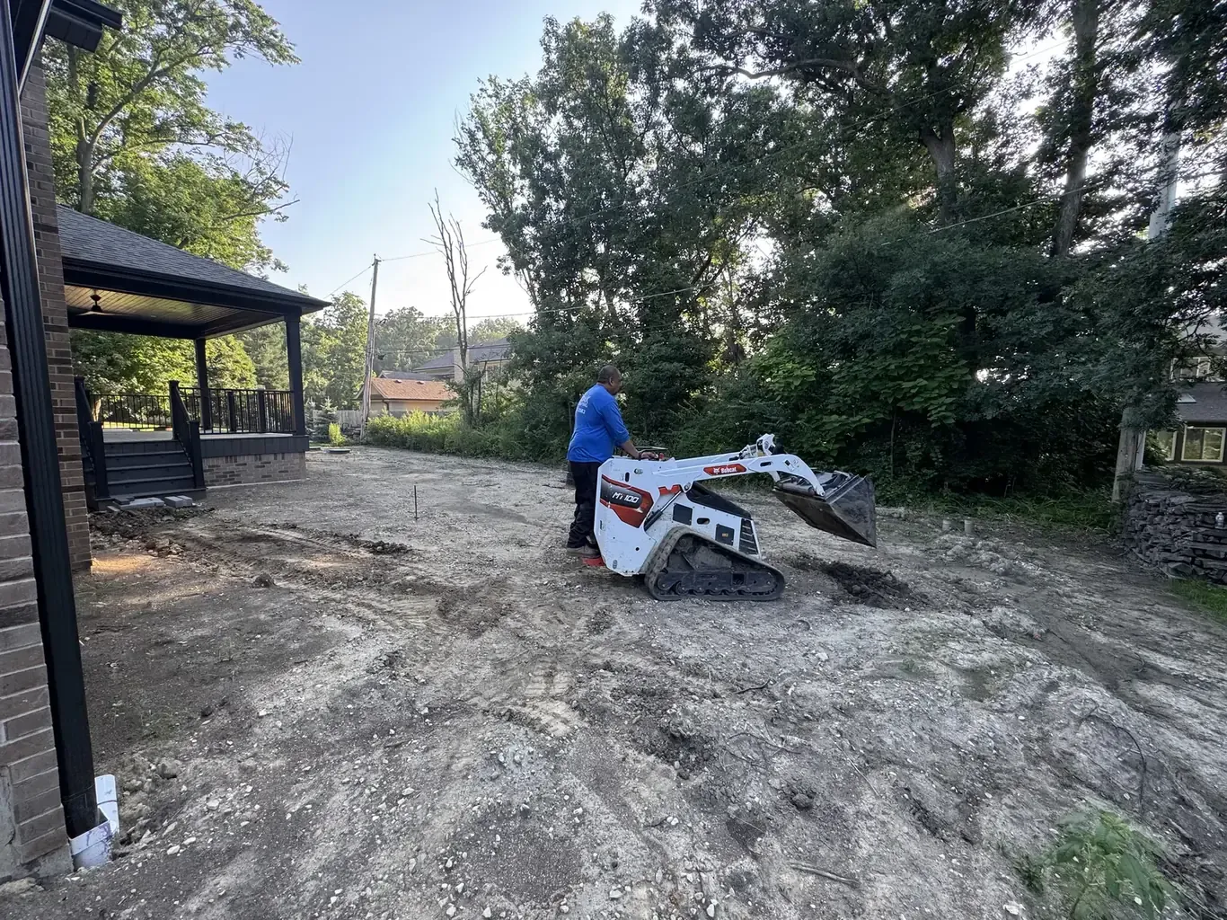 Paver Driveways in Orland Park before Rodak Landscaping started: Orland Park New Construction Full Site Build