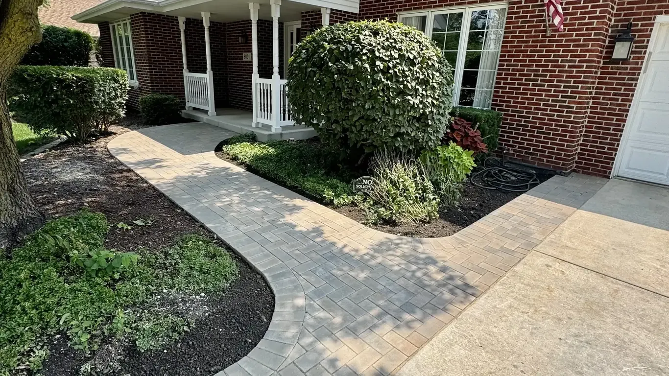 Paver Walkways project in Tinley Park by Rodak Landscaping