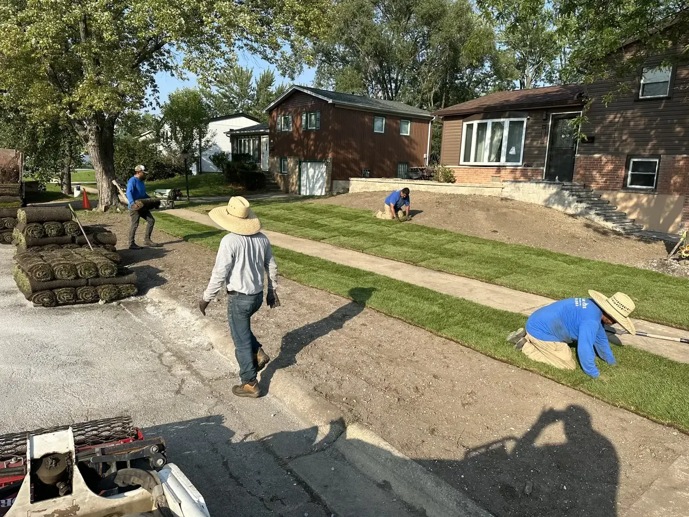 Front Yard Sod Installation, sod installation & grading in the southwest suburbs by Rodak Landscaping